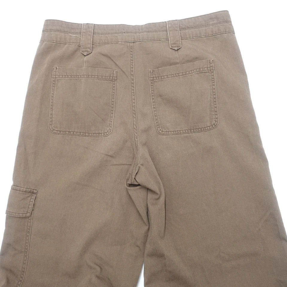 Pantalones cargo Time and Tru para mujer 12 marrón algodón 29" entrepierna pierna ancha exterior Foto 2 de 4
