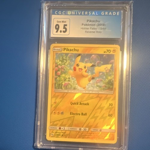 Pokémon Pikachu CGC 9.5 Hidden Fates 19/68 Reverse Holo 2019 70 HP 10 60 Attack