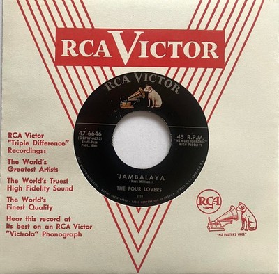 THE FOUR LOVERS - JAMBALAYA / BE LOVEY DOVEY - ORIG. US RCA