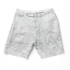 Polo Ralph Lauren 90s Vintage White Linen Summer Chino Shorts 36