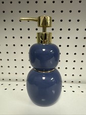 NWOT OPALHOUSE w/JUNGALOW GLAZED CERAMIC SOAP PUMP DISPENSER - Cobalt Blue