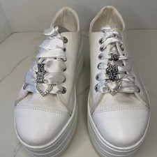 Custom Ayakkabi Tutkusu Stilo Bridal Wedding Shoes Satan Ribbon Women  s Size 37