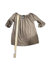 Win Win Tunic Top With Crochet Bell Sleeves Women's L-Xl Fast Shipping