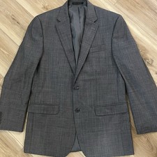 Chaps Blazer 100 WOOL Jacket Gray Classic Preppy Academia Business 40R