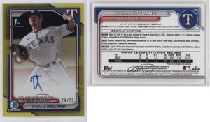 2024 Bowman Chrome Prospect Yellow Refractor /75 Thomas Ireland #CPA-TI Auto