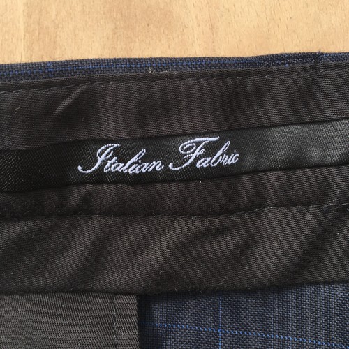 M&S Collezione Angelico Mens Navy Blue Check Trousers W40 L31 Italian Fabric - Picture 4 of 14