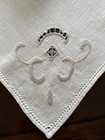 Vintage Italian NAPKINS 6 @ 15" ~ Embroidered w/Reticella Insert on one Corner — photo 2