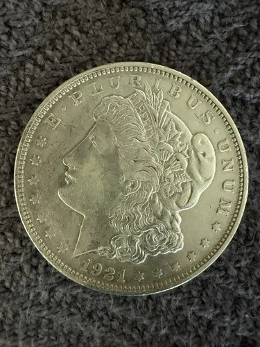 1921 MORGAN SILVER $1 DOLLAR COIN WITH COA - .90 FINE SILVER - GREAT CONDITION