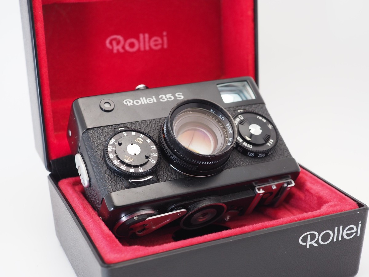 Meter OK Rollei 35 S Black in Box w/Flash 35mm Film Camera From