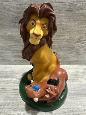 Disney Lion King Simba Timon Pumbaa Coin Bank Large 8.5 Inch Figure *No Plug*