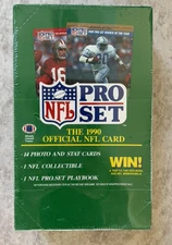19990 NFL Pro Set Series 1 Sealed Wax Box-New and Sealed -36 Packs
