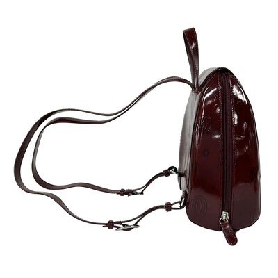 Vintage Cartier Happy Birthday Patent Leather Backpack Unisex Bordeaux Red Cartier | Bags | Vintage Cartier Happy Birthday Patent  main image 4