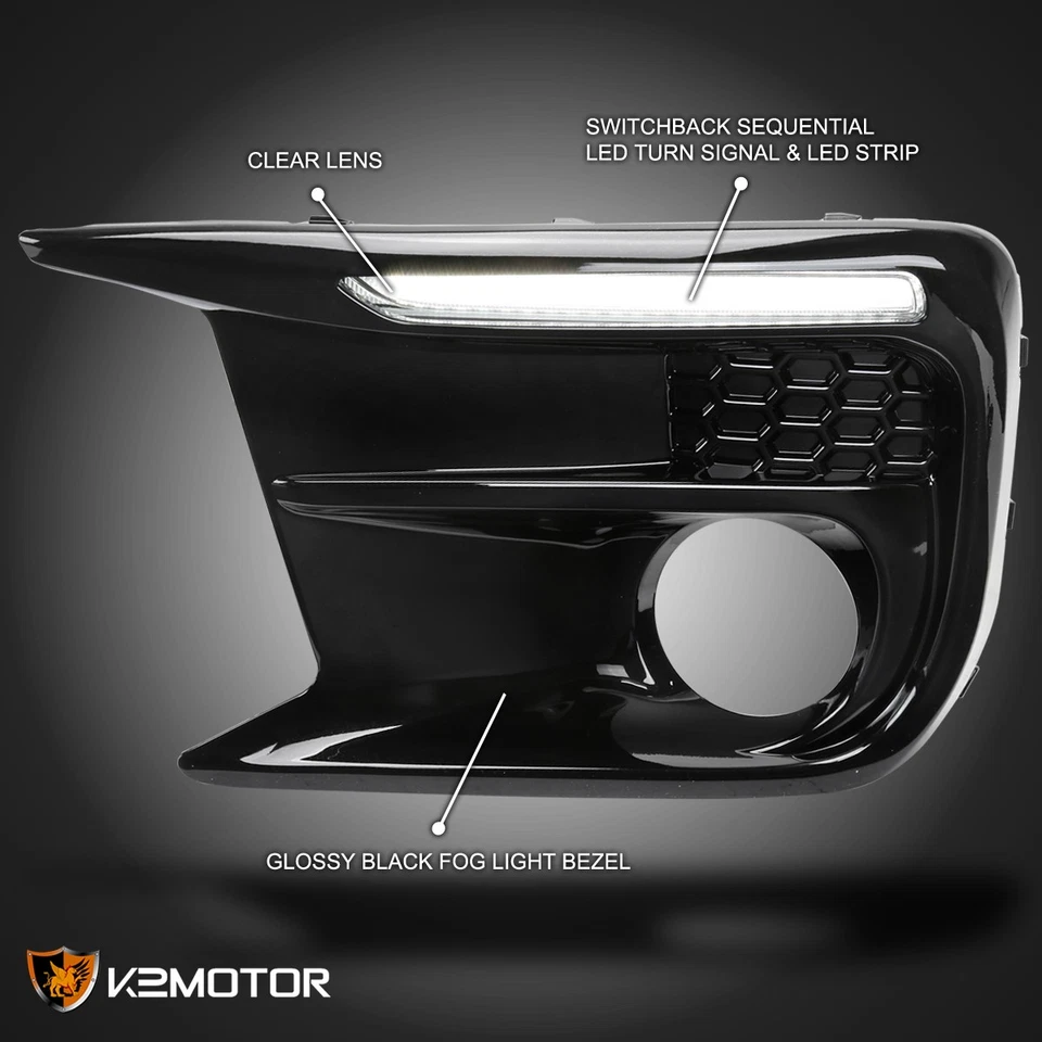 Fits 2018-2021 Subaru WRX STI Switchback LED DRL Sequential Fog Lights Bezel — 第 3/4 张图片