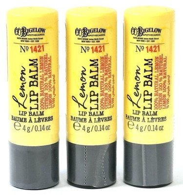 Bath & Body Works CO Bigelow Lemon Lip Balm .14 Oz New Lot of 3 Sealed