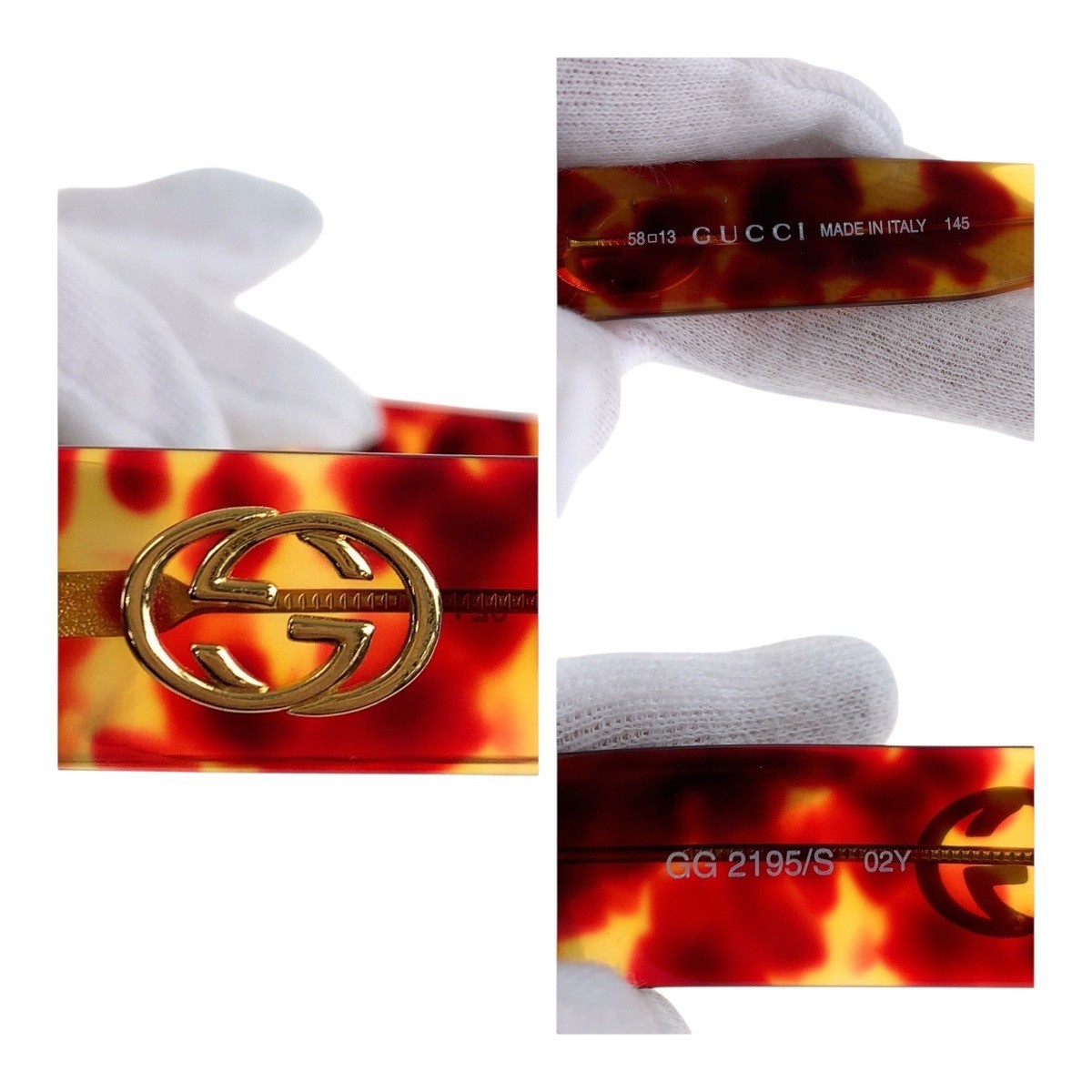 GUCCI Marble Multicolor Gold Hardware Plastic GG2195 S Sunglasses Ladies 505004 thumbnail 9