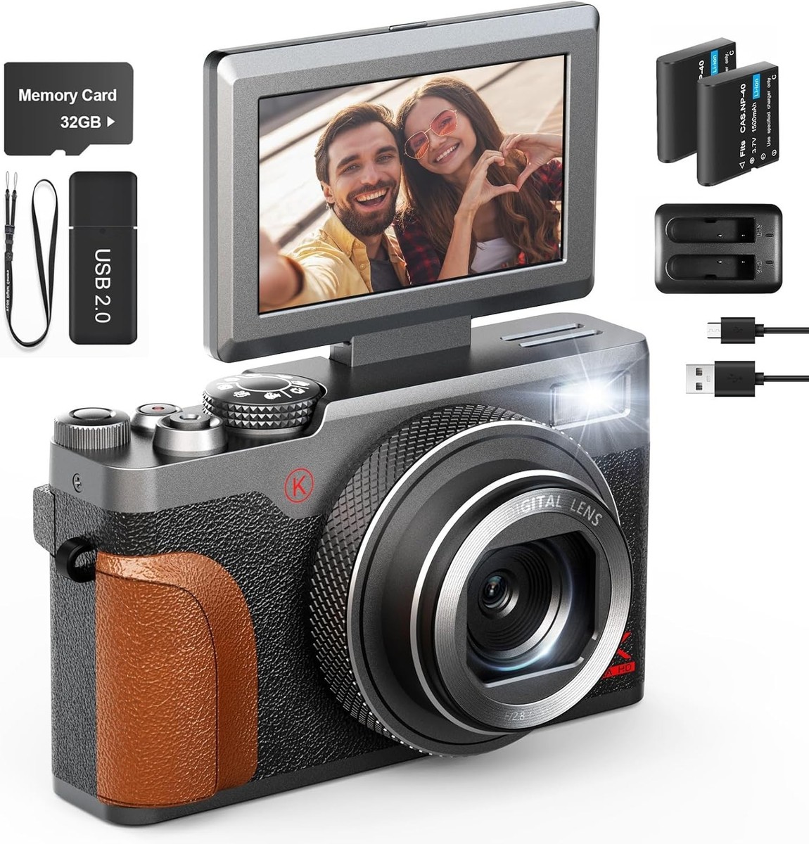 Digital Camera 5K 64MP 18X 3'' Video Camera For