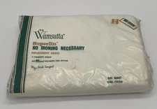 NEW WAMSUTTA SUPERLIN WHITE MUSLIN STANDARD KING FITTED SHEET NO IRON VTG