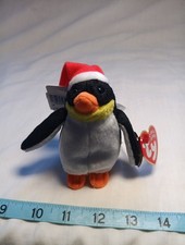 Ty Jingle Beanie Zero the Penguin Santa Hat Christmas Festive Holiday Small Size
