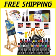 Artistic Acrylic Paint Set with Easel and Canvases