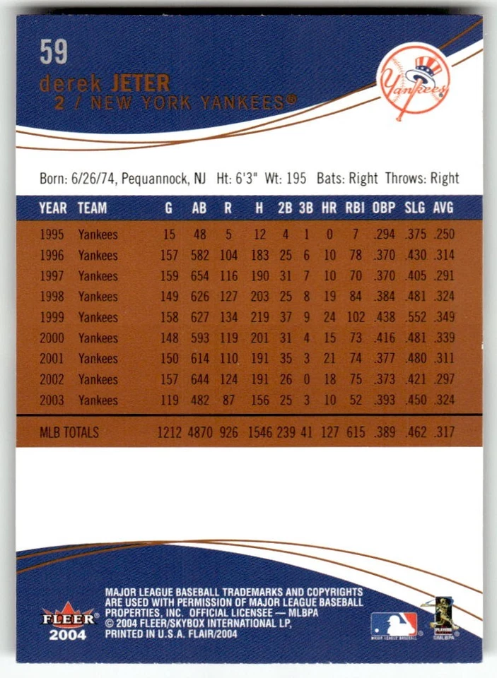 2004 Flair - Derek Jeter #59 - Image 2 of 2