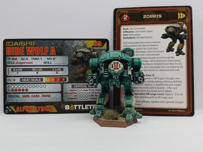 #ad Catalyst Game Labs BattleTech Dire Wolf Clan Jade Falcon Pro Painted Mech $40.00