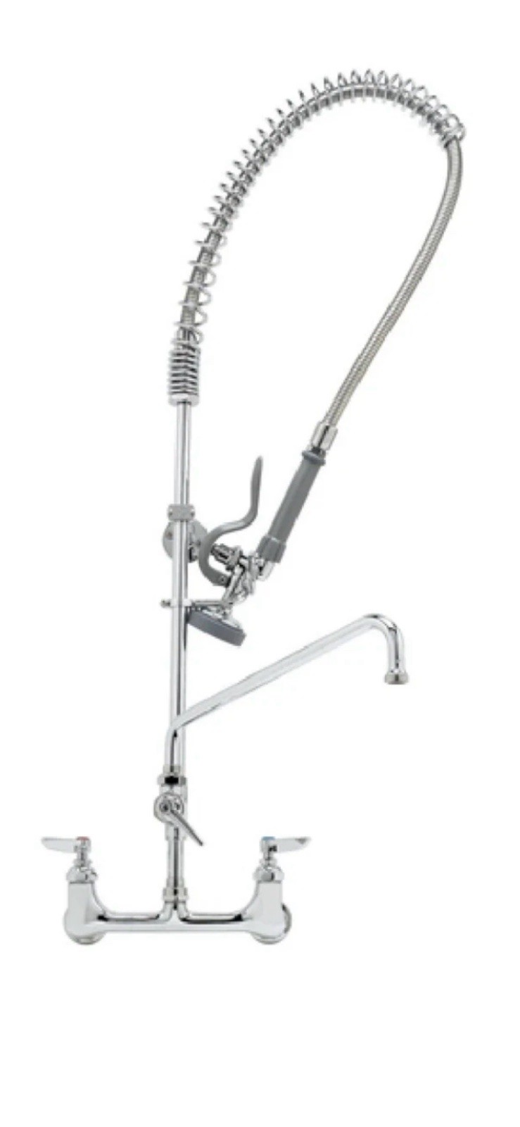T&S B-0133-ADF12-B PRE-RINSE UNIT SPRING ACTION 8'' WALL MOUNT 12'' ADD-ON FAUCE