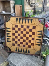 VTG Antique Archarena Wood Combination Game Board Carrom Shovel Double Sided WOW