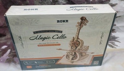 ROKR Magic Cello 3D Wooden Puzzle DIY Mechanical Music Box Kids Xmas Gifts NEW