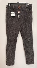 Authentic 985 Moschino Couture Jeweled Sz 8 Slim Cut Textured Jeans NWT