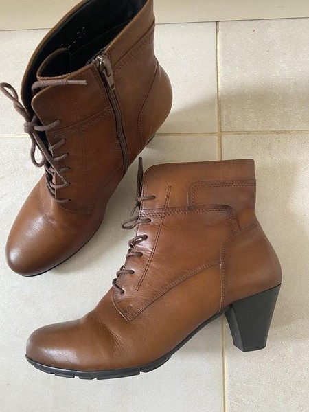Women Gabor Boots Brown Leather 40.5 #7SHA