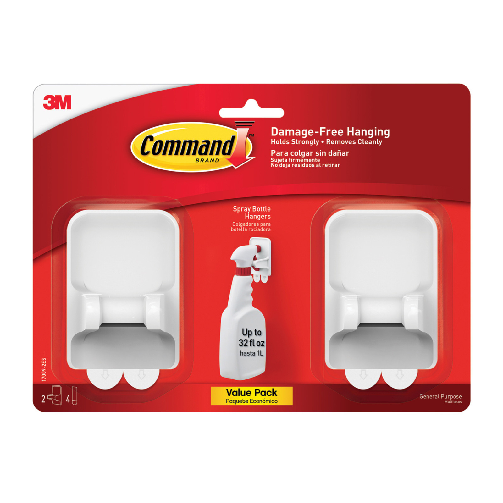 Command Spray Bottle Hangers [Removable]: 2-pack (White)