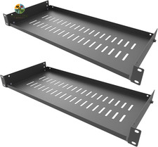 2 Pack of 1U Disassembled Vented Cantilever Server Rack Mount Shelf 8" 203Mm D