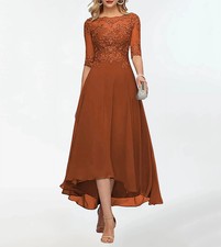 Plus Size Beads Mother of the Bride Dress Elegant Chiffon Boat-Neck Ankle-Length
