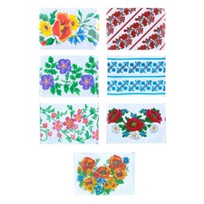 7 Blooms Embroidery Ukrainian Easter Egg Decorating Wraps Heat Shrink Sleeves