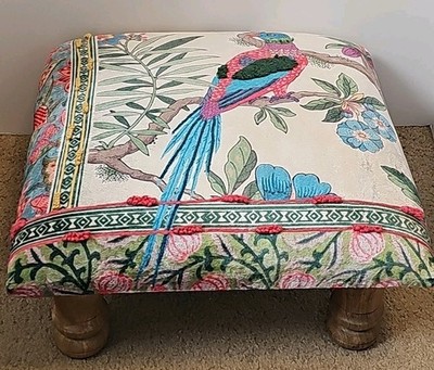 Botany Bay collection by Scalamandré Footstool Legs Are 5'' Total Height Is 8''