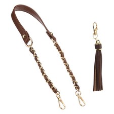 24 Inch Purse Chain Strap Purse Strap Replacement with Tassel, Coffee/Gold