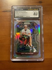 Joe Theismann On Card Autograph 2020 Panini Prizm Silver Slab CGC/JSA Redskins