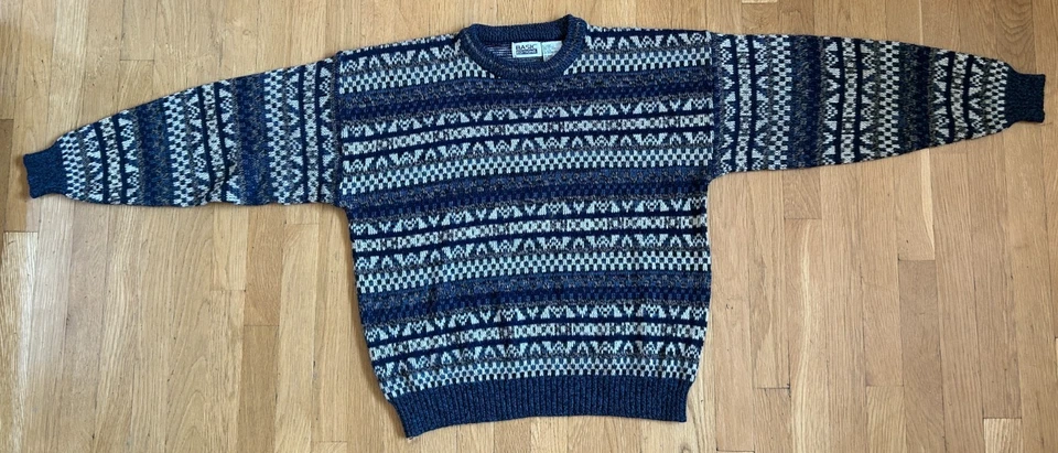 vtg geometric comfy 90s knit vintage preppy ugly grandpa sweater winter acrylic - Image 3 of 4