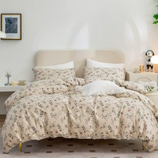 Floral Duvet Queen Set, 100 Brushed Microfiber 3 Pieces Queen Floral Bedding