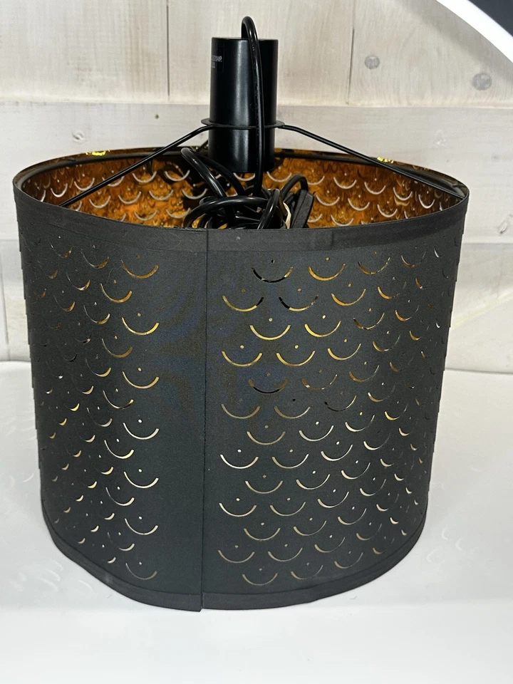 IKEA Nymö Pendant Or Floor Lamp Shade Black / Brass Color 23 " 2 Available - Image 3 of 4
