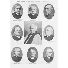 BIRMINGHAM Some Leaders at the Church Congress - Antique Print 1893