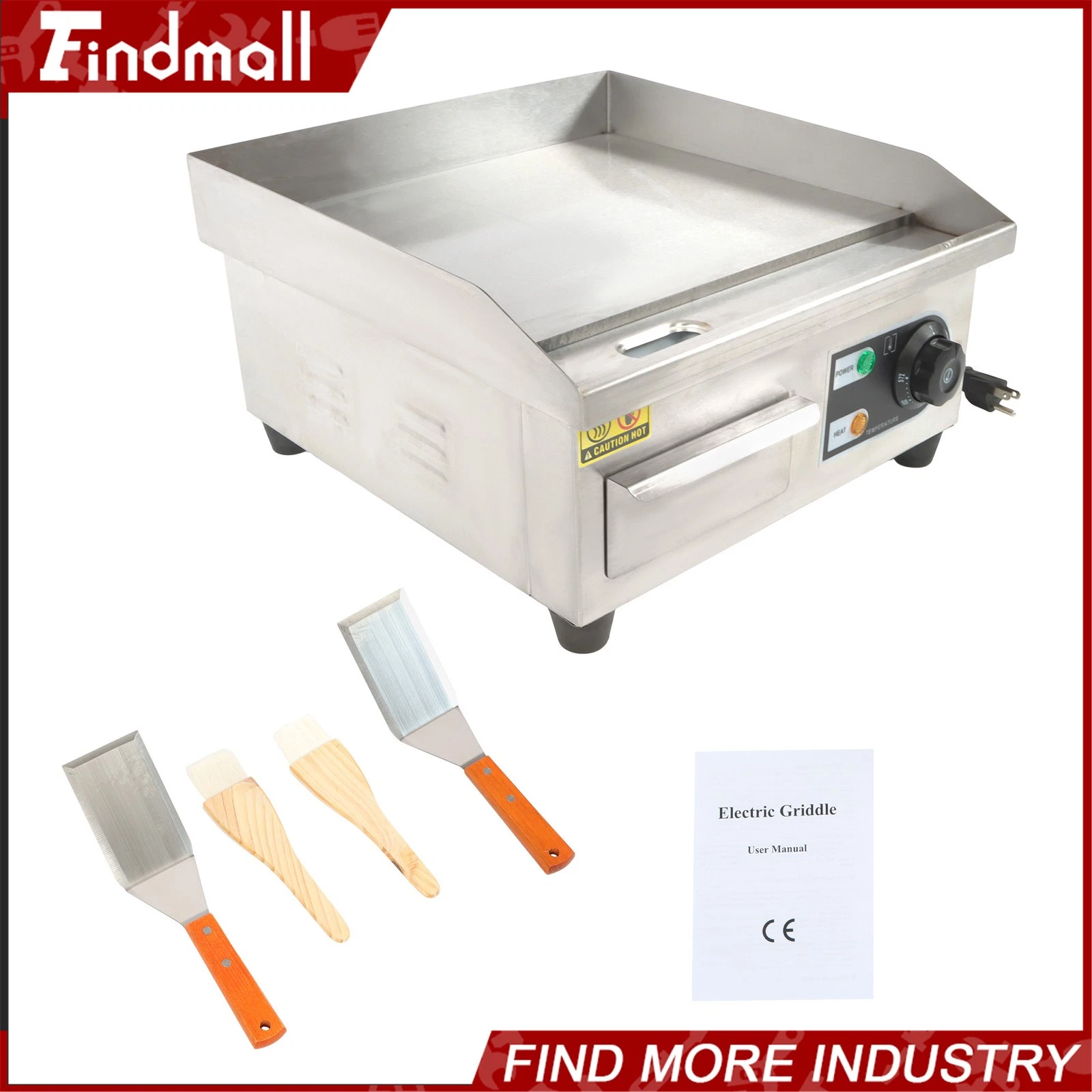 14" Commercial Electric Griddle 1500 W Countertop Flat Top Grill 122℉-572℉
Opens in a new window or