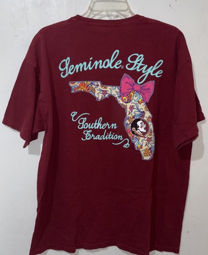 Florida State Seminoles T-Shirt Donna XL Granato Tradizione del Sud Preppy FSU - Foto 3 di 5