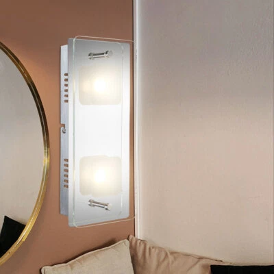 Wandleuchte Wandlampe Flurleuchte Glas LED Schlafzimmerlampe warmweiß L 28 cm  - Bild 1 von 4