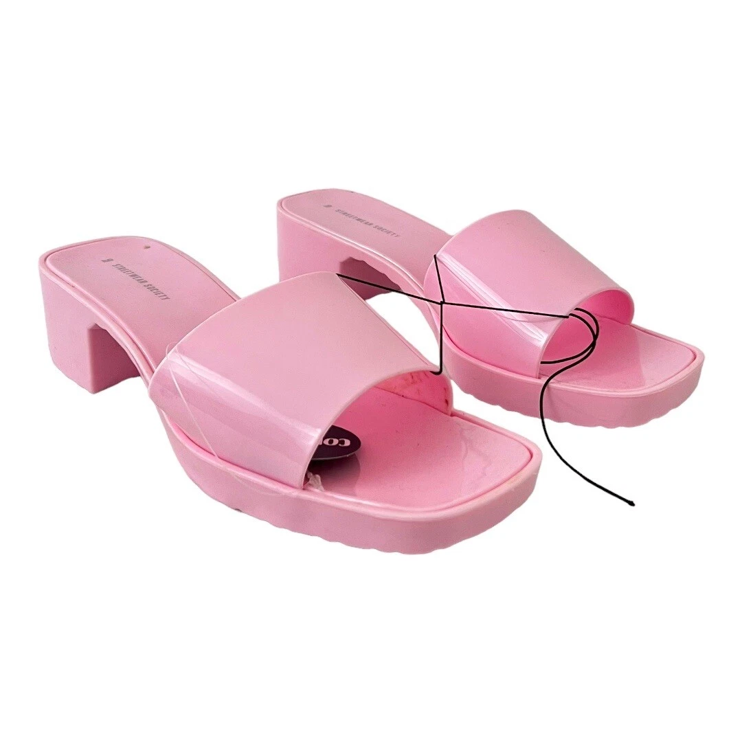 Chunky heel jelly best sale sandals