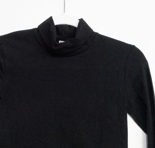 Kids Girls Black Polycotton Sweater Pullover Mock Neck Solid Long Sleeve Size 10 - Picture 3 of 6