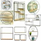 Wall Shelf Storage Unit Retro Vintage Wood Industrial Style Metal Wire Rack