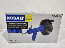 Kobalt 25ft Auto-Feeder Auger Hand or Drill 4891698 1/4IN × 25FT NEW Open Box