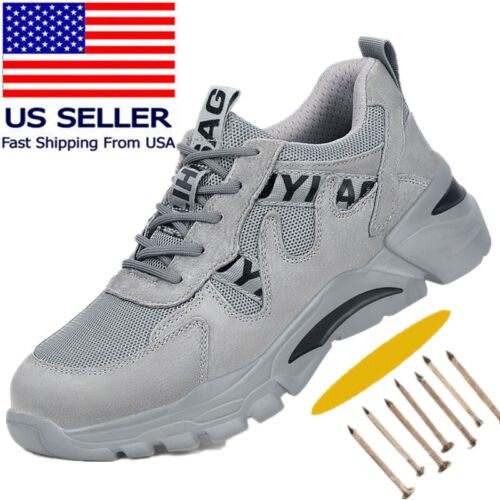 Mens Breathable Work Boots Steel Toe Safety Shoes Indestructible Ankle Sneakers - Bild 1 von 19
