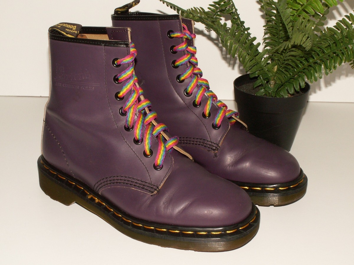 made in England Martens 1460 purple leather boots UK EU 38 US